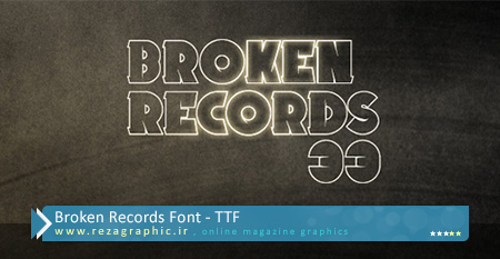 فونت انگلیسی - Broken Records Font | رضاگرافیک